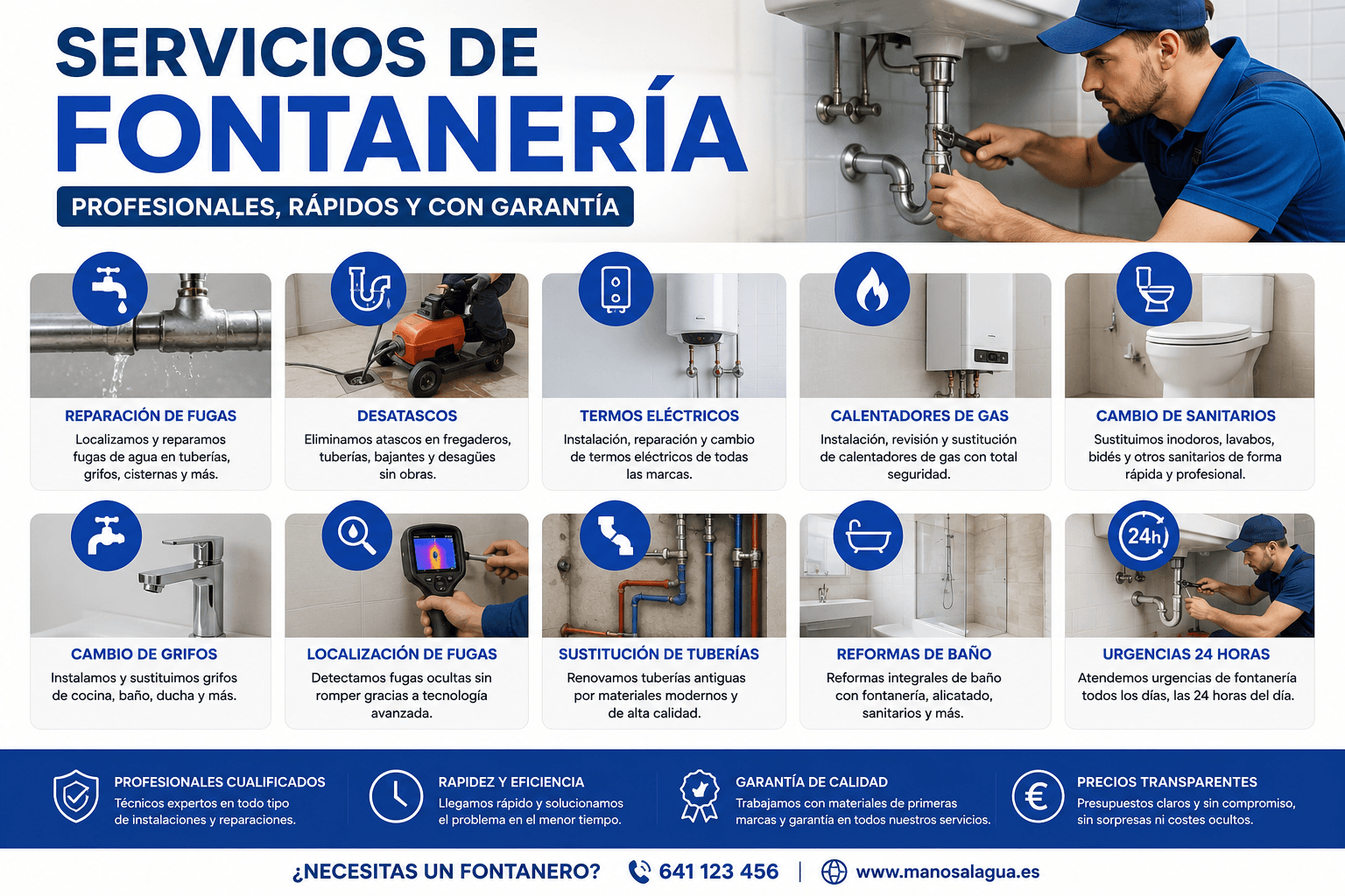 servicios de fontanería